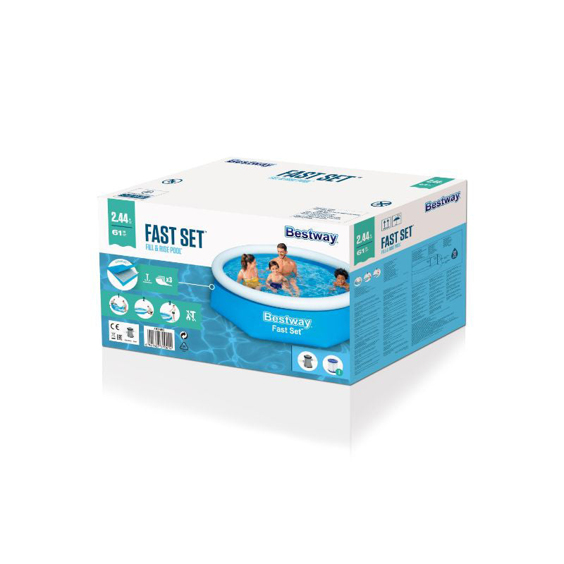 Bestway Fast Set Pool Set+ Filter Pump 2.44M X 61Cm 26-57450
