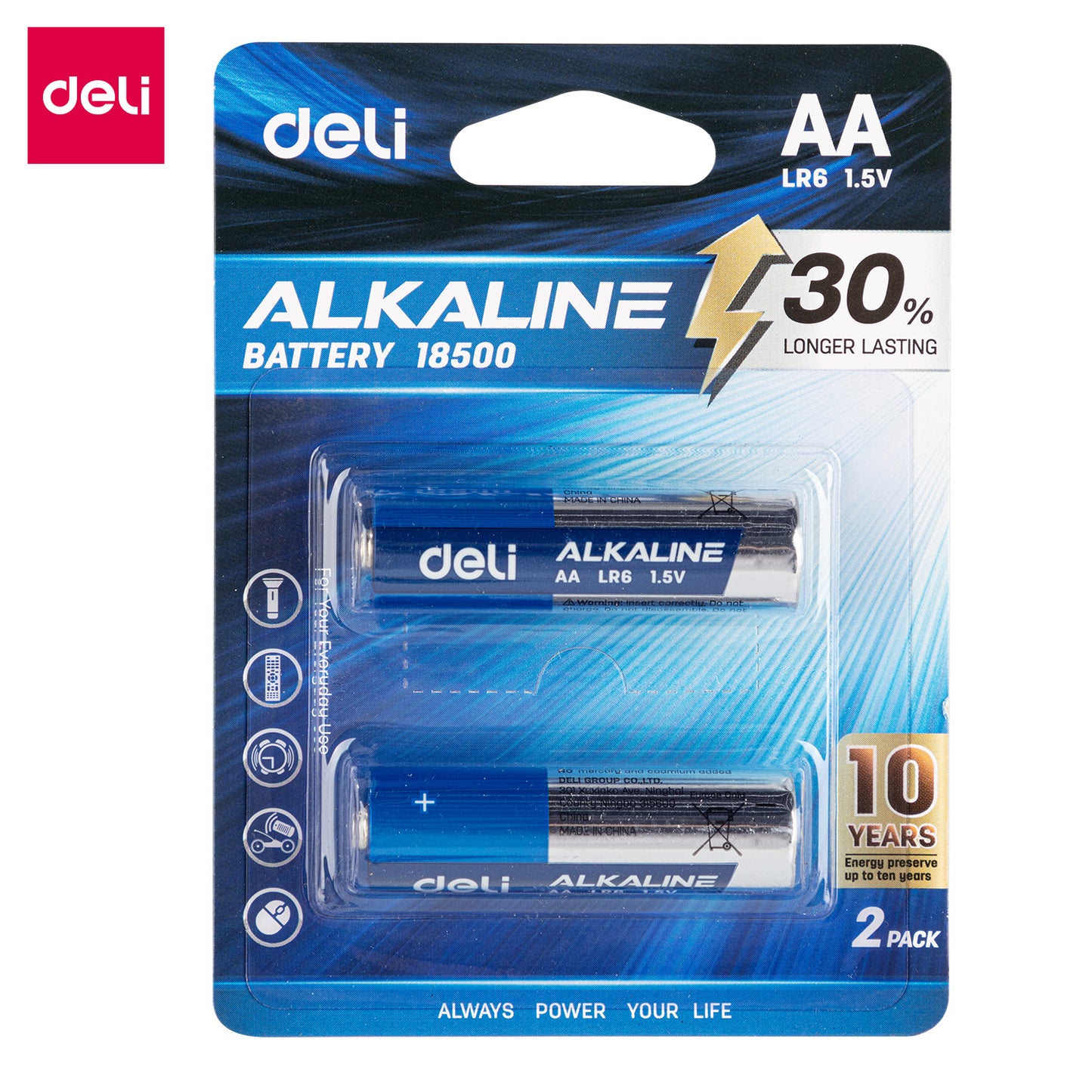 Alkaline Battery AA LR6 2 Black
