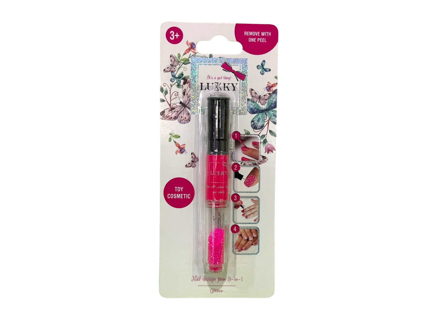 Lukky Body Glitter Gel W/ Brush (25Ml) (Pink)