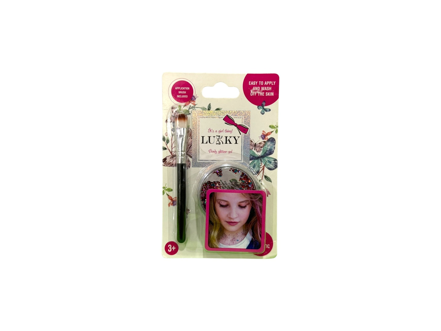 Lukky Body Glitter Gel W/ Brush (25Ml) (Color Mix)