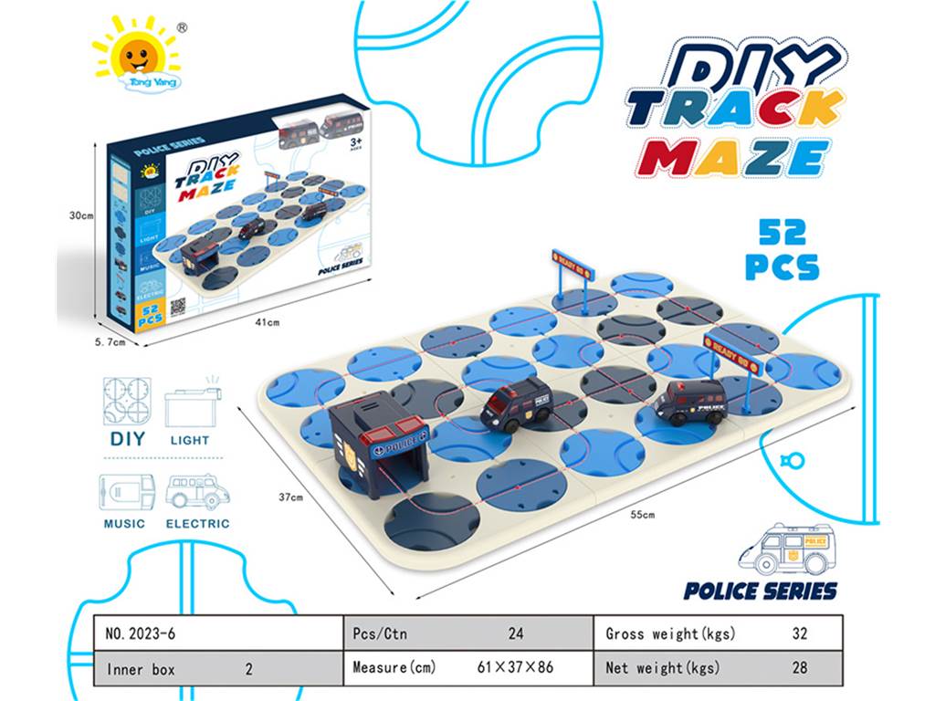Diy Maze Track (Police Car, 52Pc)