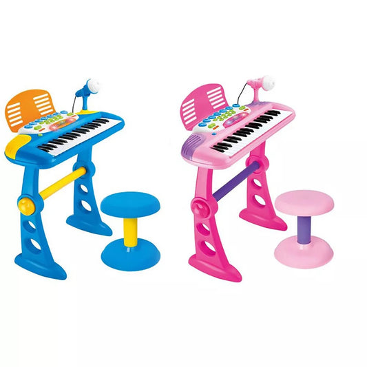Elctronic Musical Keyboard 37 Keys In Blue & Pink Colors Mtk022 For 3+Ages