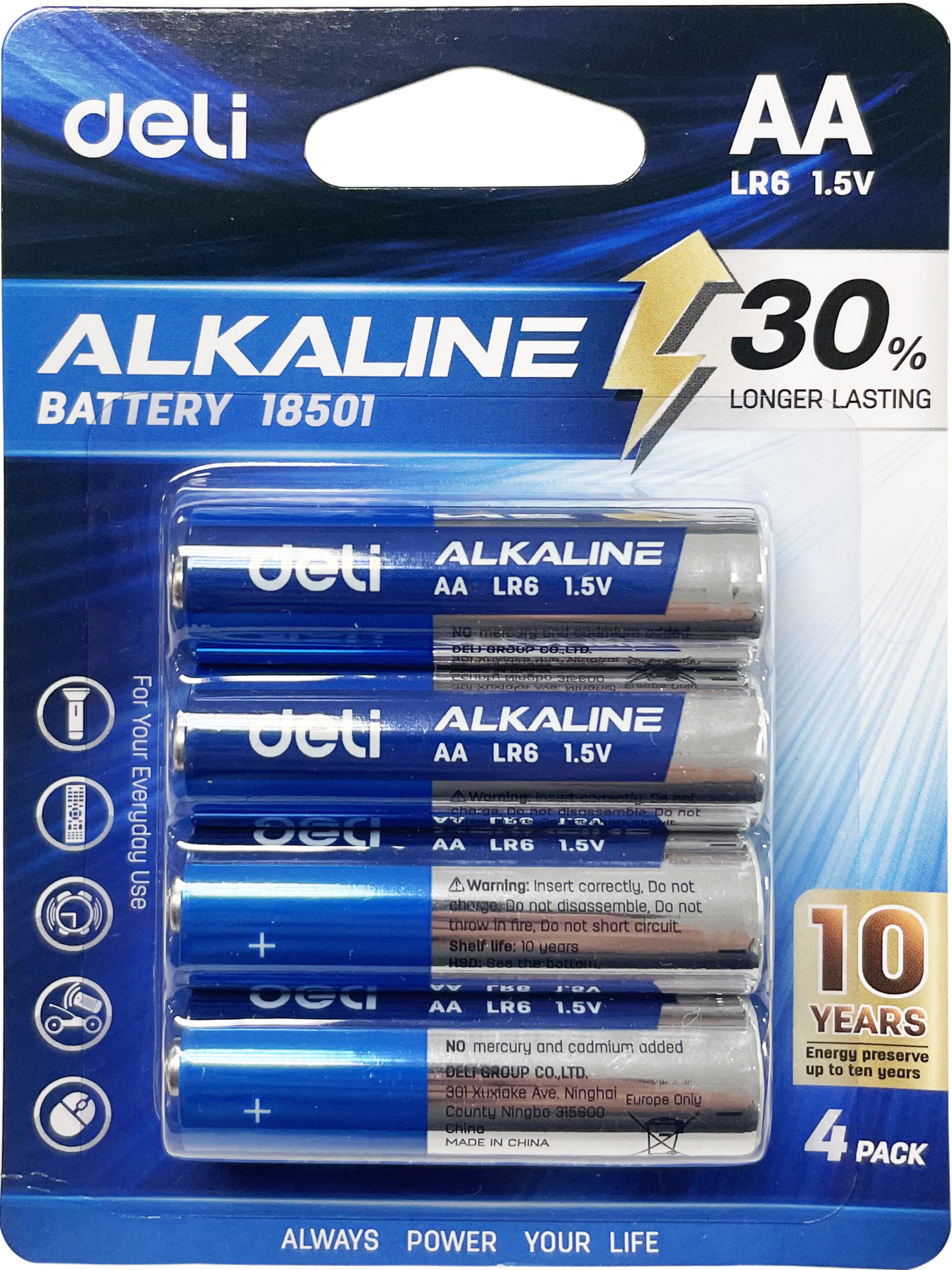 Alkaline Battery AA LR6 4 Black