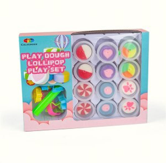 Lollipop Set With Accessories, 12 Bottles Of 30G Colorful Modeling Clay In Various Shapes