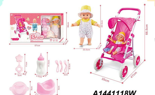 DOLL W/STROLLER & ACC
