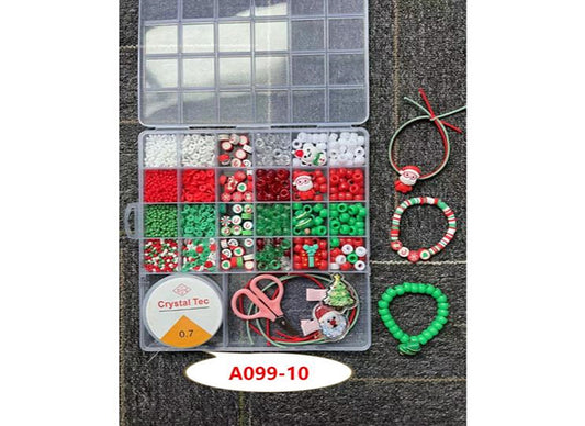Girls Jewelry Toys-Christmas Diy Beaded 26 Grids/Millet Beads/Soft Pottery/Rubber Band/Scissors/Hairpin