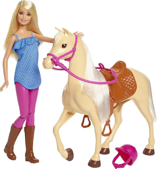 Barbie Bsc Horse W/Doll Blonde