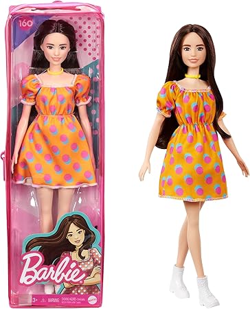 Barbie Fashionistas Doll - Polka Dot Off - The - Shoulder Dress