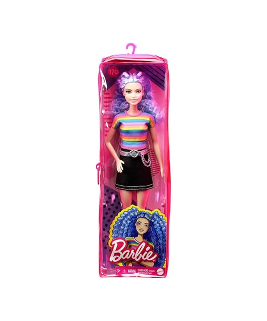 Barbie® Fashionistas® Doll - Rainbow Striped Top / Black Skirt